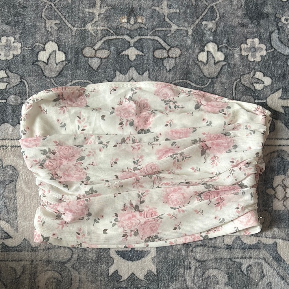 Floral Strapless Top
